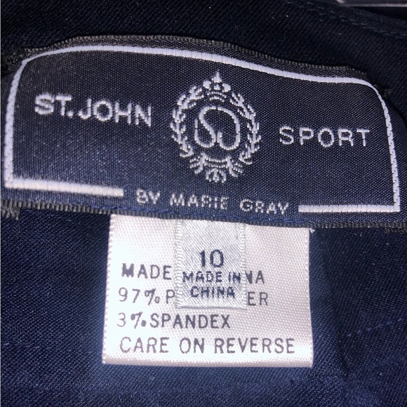St John Sport NAVY MICRO SUEDE PANTS 5pocket EUC - Picture 3 of 3